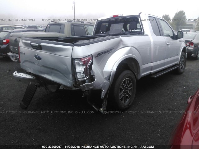 1FTEX1EP4HFA95300 - 2017 FORD F150 SUPER CAB SILVER photo 4