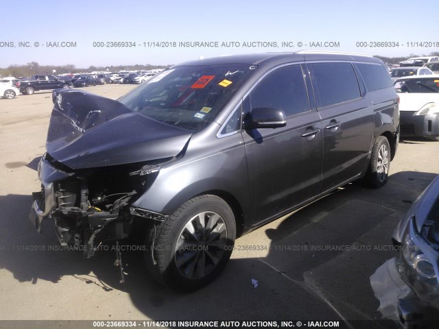 KNDMC5C18G6186081 - 2016 KIA SEDONA EX/SX GRAY photo 2