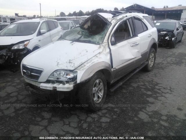 KNDJD733545229225 - 2004 KIA SORENTO EX/LX WHITE photo 2