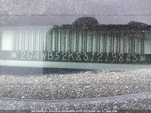 2G4WB52K831219843 - 2003 BUICK REGAL LS SILVER photo 9