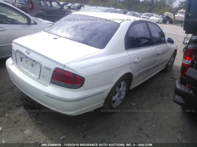 KMHWF35H15A140290 - 2005 HYUNDAI SONATA GLS/LX WHITE photo 4