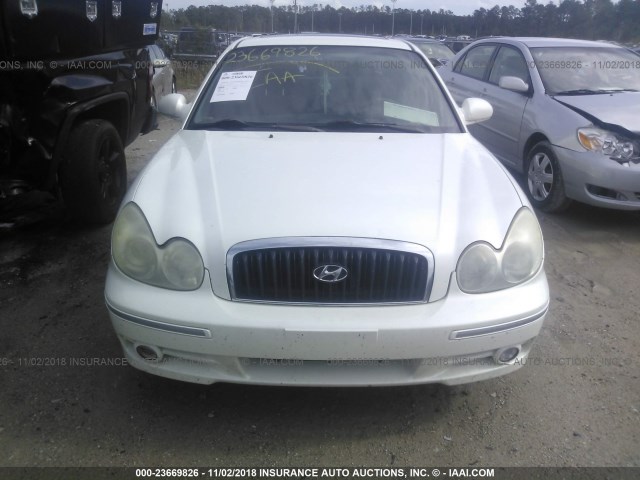 KMHWF35H15A140290 - 2005 HYUNDAI SONATA GLS/LX WHITE photo 6