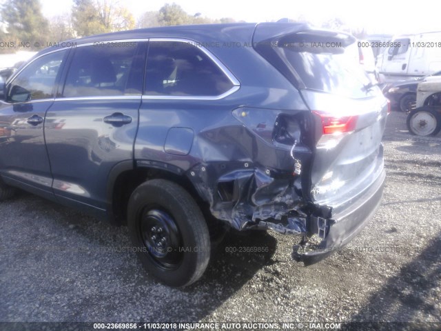 5TDZZRFH0HS215501 - 2017 TOYOTA HIGHLANDER LE/LE PLUS BLUE photo 6