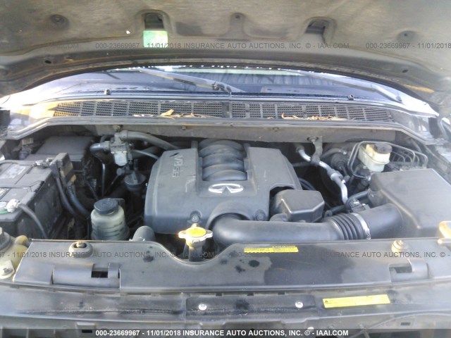 5N3AA08A15N803346 - 2005 INFINITI QX56 BLACK photo 10