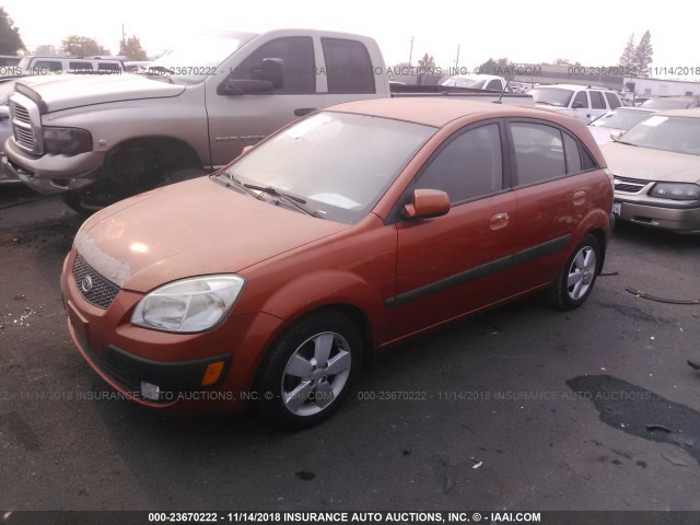 KNADE243996438638 - 2009 KIA RIO 5 SX ORANGE photo 2