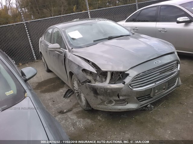 3FA6P0K96ER222055 - 2014 FORD FUSION TITANIUM GRAY photo 1