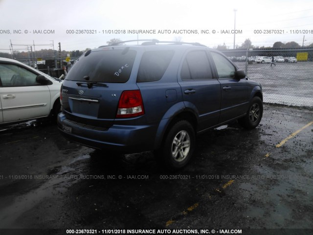 KNDJC733655426439 - 2005 KIA SORENTO EX/LX BLUE photo 4