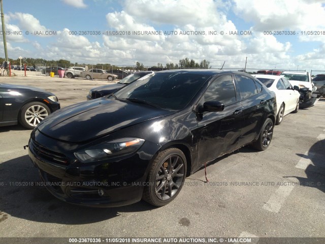 1C3CDFBB5FD345128 - 2015 DODGE DART SXT BLACK photo 2