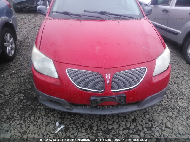 5Y2SL65866Z441119 - 2006 PONTIAC VIBE RED photo 6