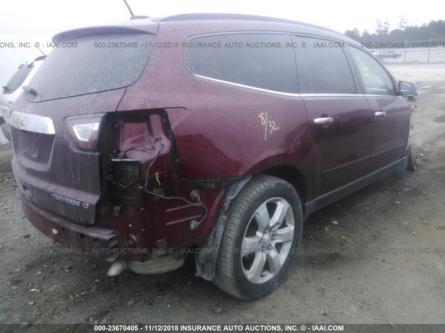 1GNKRGKD3GJ122662 - 2016 CHEVROLET TRAVERSE LT BURGUNDY photo 4