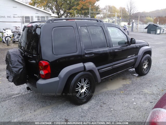 1J4GL48K03W732014 - 2003 JEEP LIBERTY SPORT/FREEDOM BLACK photo 4