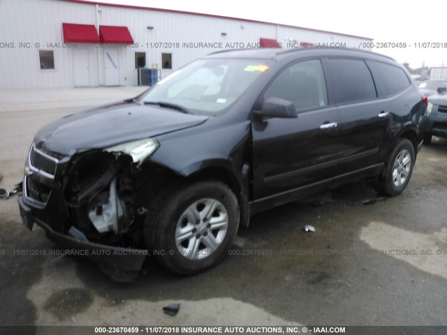 1GNKREED0BJ165364 - 2011 CHEVROLET TRAVERSE LS GRAY photo 2