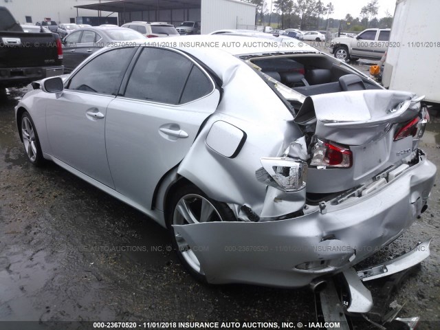 JTHBF5C28B5146524 - 2011 LEXUS IS 250 SILVER photo 3