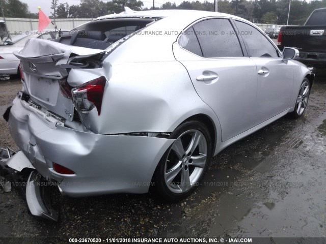 JTHBF5C28B5146524 - 2011 LEXUS IS 250 SILVER photo 4