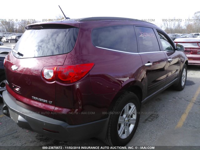 1GNER23D29S173193 - 2009 CHEVROLET TRAVERSE LT RED photo 4