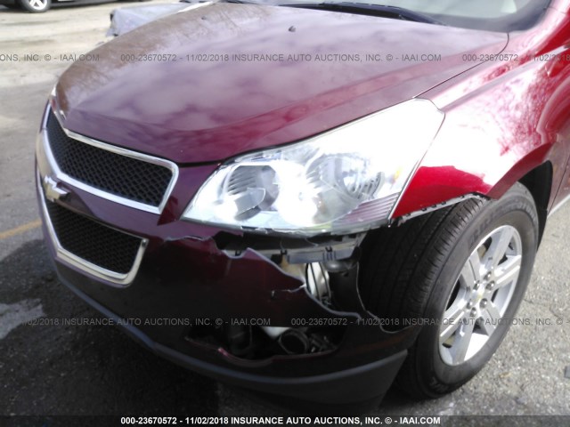 1GNER23D29S173193 - 2009 CHEVROLET TRAVERSE LT RED photo 6