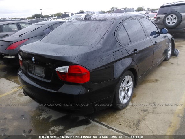 WBAVC53558FZ88786 - 2008 BMW 328 I SULEV BLACK photo 4