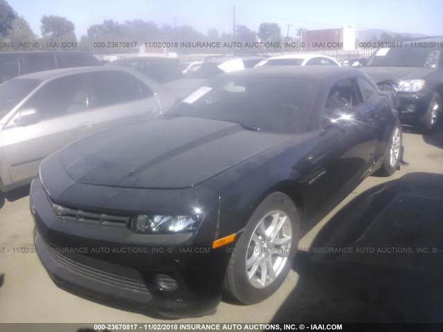 2G1FB1E34F9309541 - 2015 CHEVROLET CAMARO LS BLACK photo 2