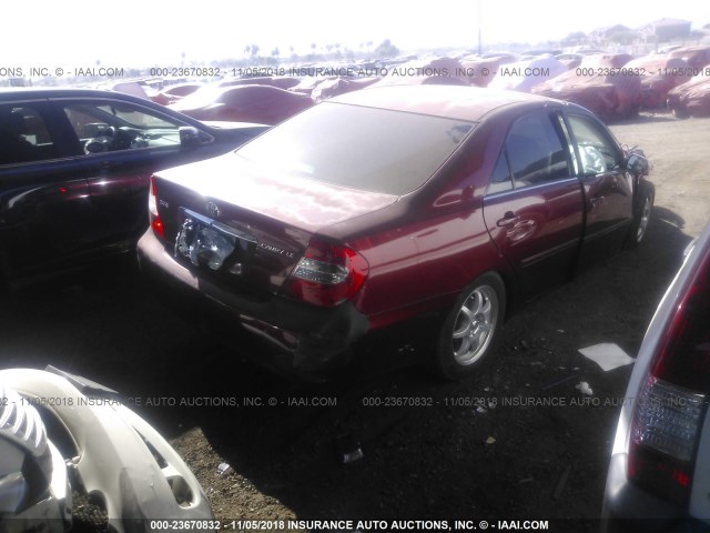 4T1BE32K43U178562 - 2003 TOYOTA CAMRY LE/XLE/SE RED photo 4