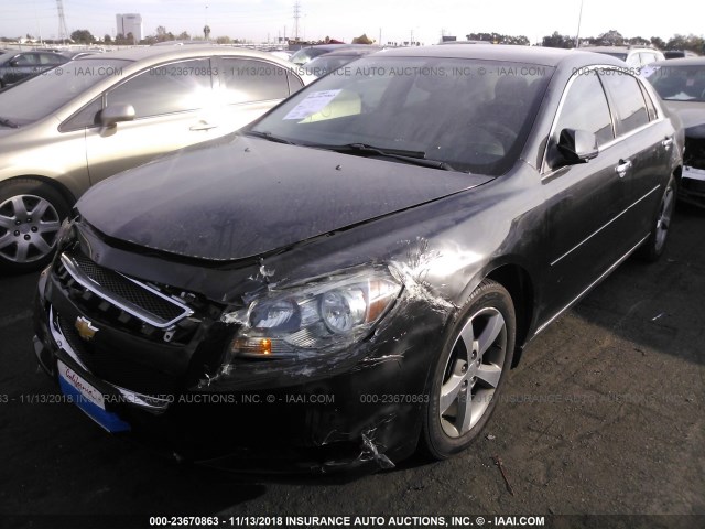 1G1ZC5E07CF310466 - 2012 CHEVROLET MALIBU 1LT BLACK photo 2