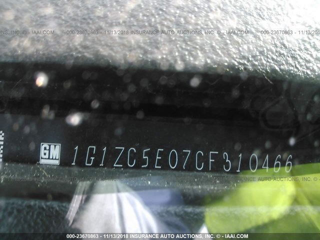 1G1ZC5E07CF310466 - 2012 CHEVROLET MALIBU 1LT BLACK photo 9