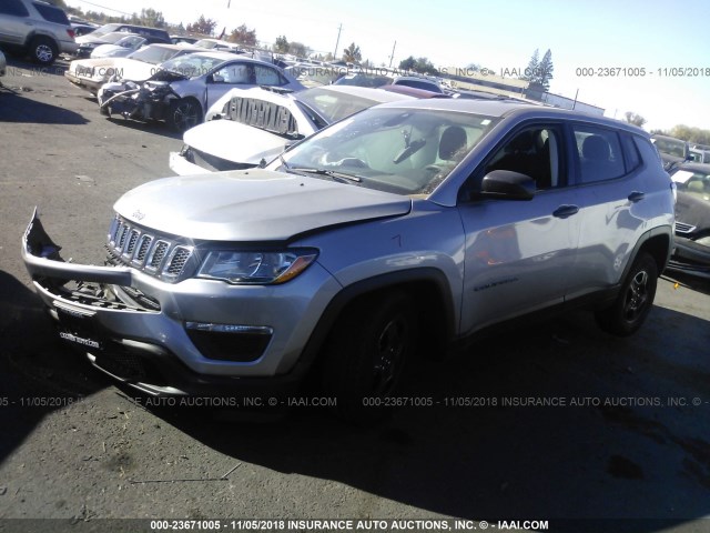 3C4NJCAB8JT468602 - 2018 JEEP COMPASS SPORT SILVER photo 2