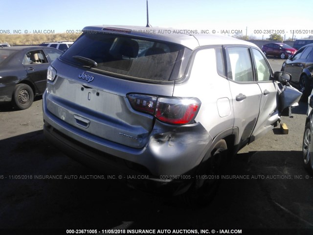 3C4NJCAB8JT468602 - 2018 JEEP COMPASS SPORT SILVER photo 4