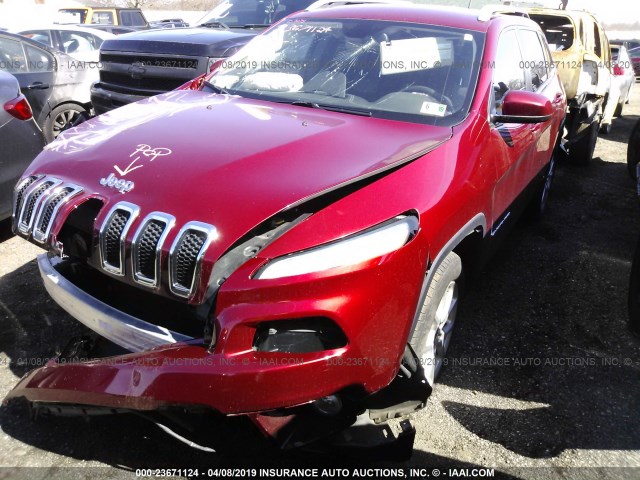 1C4PJMCB1EW274988 - 2014 JEEP CHEROKEE LATITUDE RED photo 2