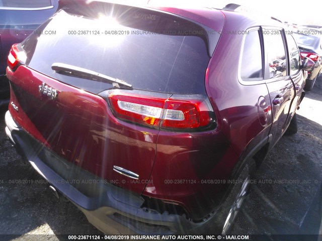 1C4PJMCB1EW274988 - 2014 JEEP CHEROKEE LATITUDE RED photo 4