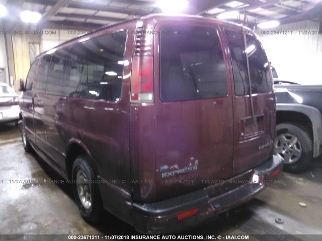 1GNFG65RX11244595 - 2001 CHEVROLET EXPRESS G1500  MAROON photo 3