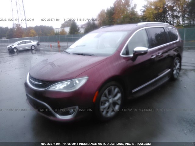 2C4RC1GG4HR636414 - 2017 CHRYSLER PACIFICA LIMITED RED photo 2
