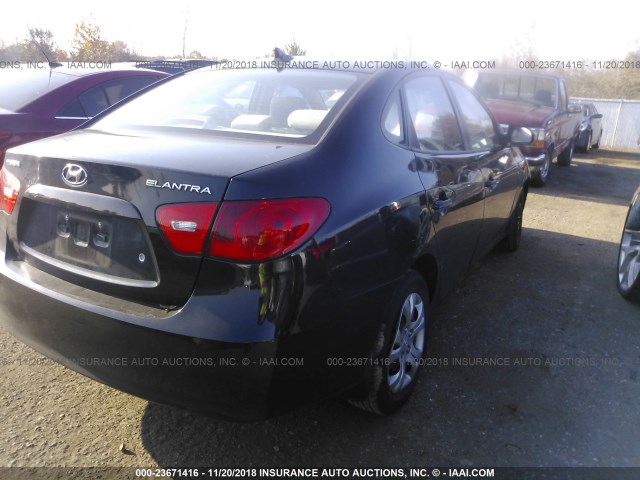 KMHDU46D29U777028 - 2009 HYUNDAI ELANTRA GLS/SE BLACK photo 4