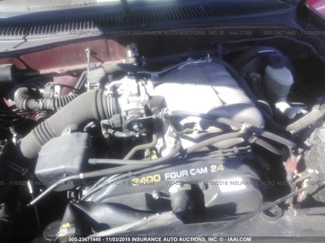 5TEGN92N24Z436349 - 2004 TOYOTA TACOMA DOUBLE CAB PRERUNNER RED photo 10