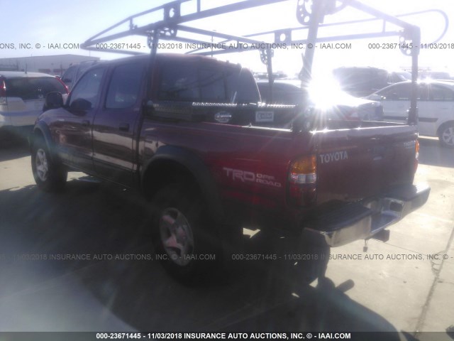 5TEGN92N24Z436349 - 2004 TOYOTA TACOMA DOUBLE CAB PRERUNNER RED photo 3