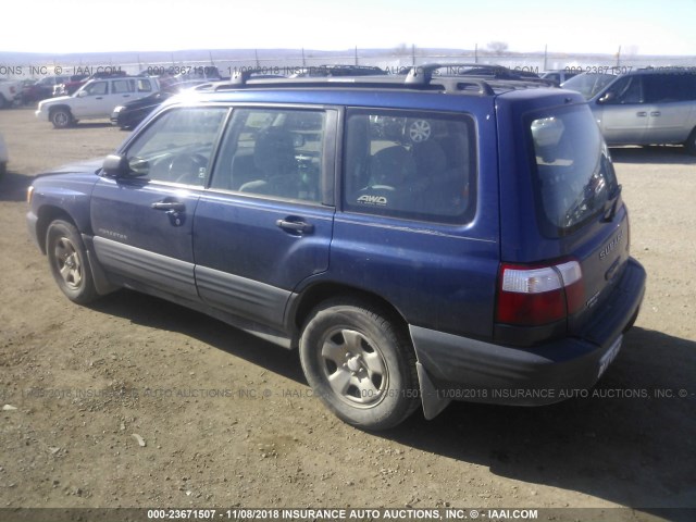 JF1SF63511H730350 - 2001 SUBARU FORESTER L BLUE photo 3