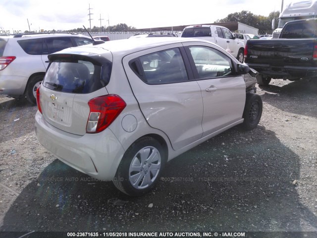 KL8CB6SA0HC840119 - 2017 CHEVROLET SPARK LS TAN photo 4