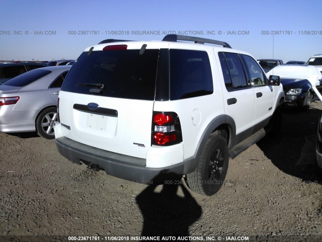 1FMEU73E46UA70382 - 2006 FORD EXPLORER XLT WHITE photo 4