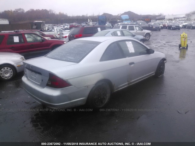 1HGEM217X2L079858 - 2002 HONDA CIVIC HX SILVER photo 4