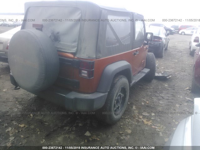 1J4AA2D11AL203523 - 2010 JEEP WRANGLER SPORT ORANGE photo 4