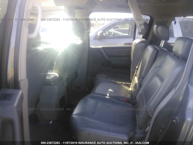 5N1AA08B44N724107 - 2004 NISSAN ARMADA SE/LE GRAY photo 8