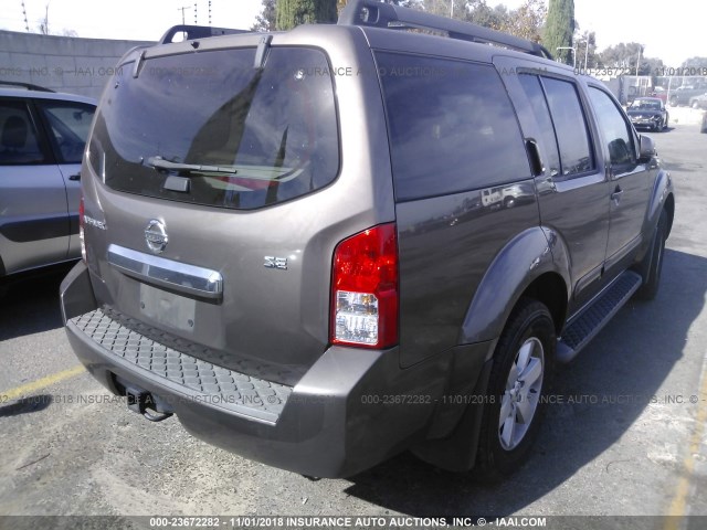 5N1AR18U08C635569 - 2008 NISSAN PATHFINDER S/LE/SE BROWN photo 4