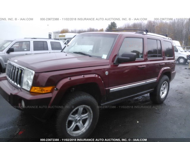 1J8HG58288C206803 - 2008 JEEP COMMANDER LIMITED RED photo 2