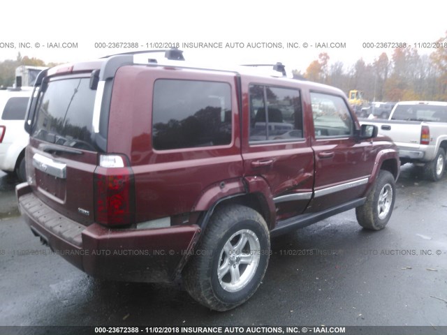 1J8HG58288C206803 - 2008 JEEP COMMANDER LIMITED RED photo 4