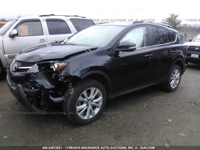 2T3DFREV9DW104657 - 2013 TOYOTA RAV4 LIMITED BLACK photo 2