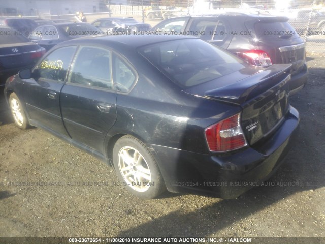 4S3BL616657217816 - 2005 SUBARU LEGACY 2.5I BLACK photo 3