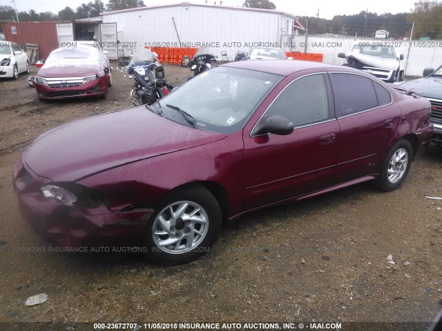 1G2NE52F74M676292 - 2004 PONTIAC GRAND AM SE MAROON photo 2