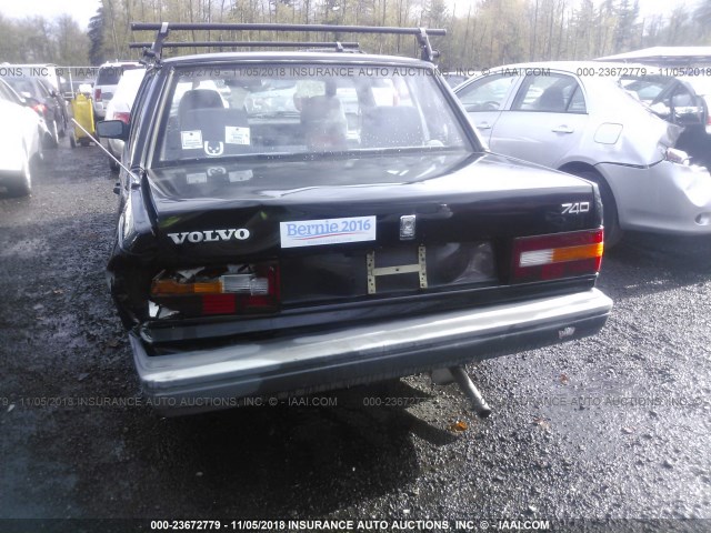 YV1FS8837N2532448 - 1992 VOLVO 740 BLACK photo 6