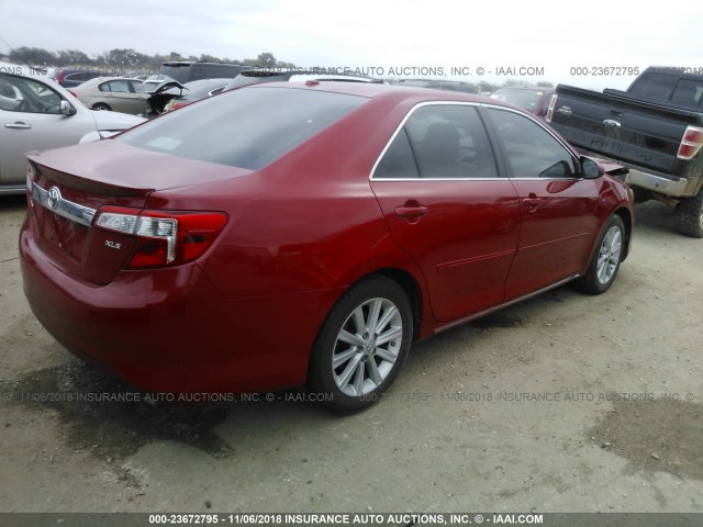 4T4BF1FK6DR331820 - 2013 TOYOTA CAMRY L/SE/LE/XLE 红色 照片 4