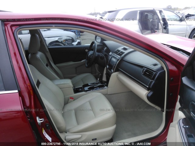 4T4BF1FK6DR331820 - 2013 TOYOTA CAMRY L/SE/LE/XLE 红色 照片 5