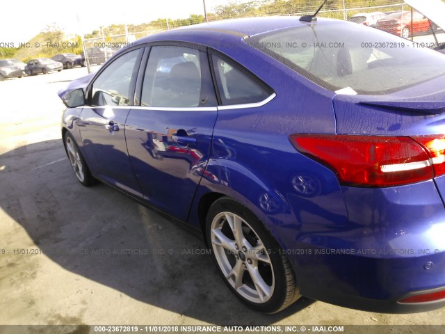 1FADP3J27FL311713 - 2015 FORD FOCUS TITANIUM BLUE photo 3